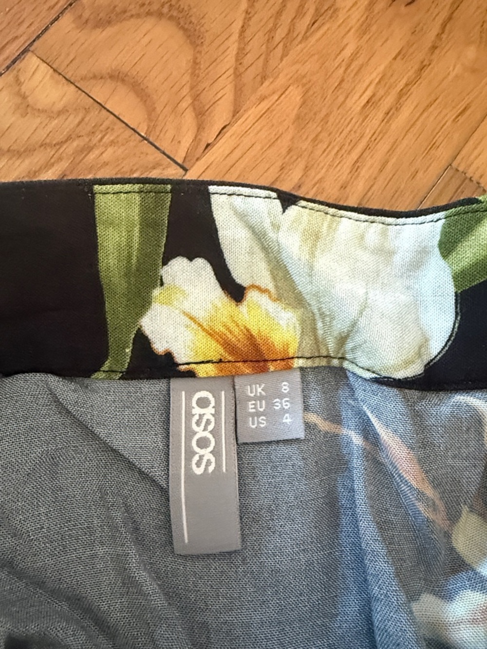 ASOS Black Floral Button-Front Ruffle Mini Skirt - Picture 4 of 5
